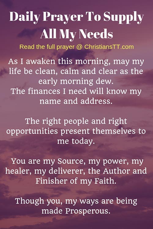 Daily Prayer To Supply All My Needs