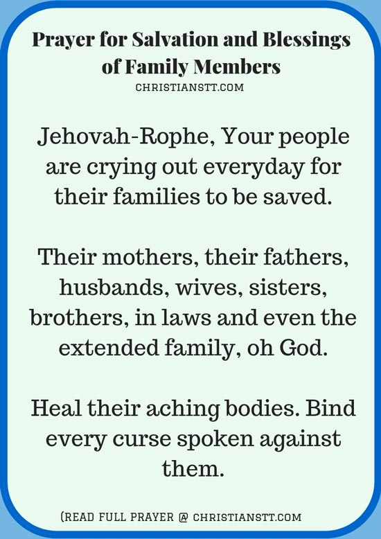 Prayer for Salvation and Blessings of Family Members