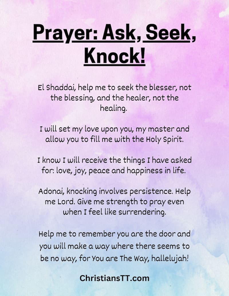 Prayer: Ask, Seek, Knock!