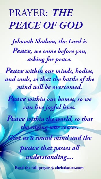 Prayer for the peace of God