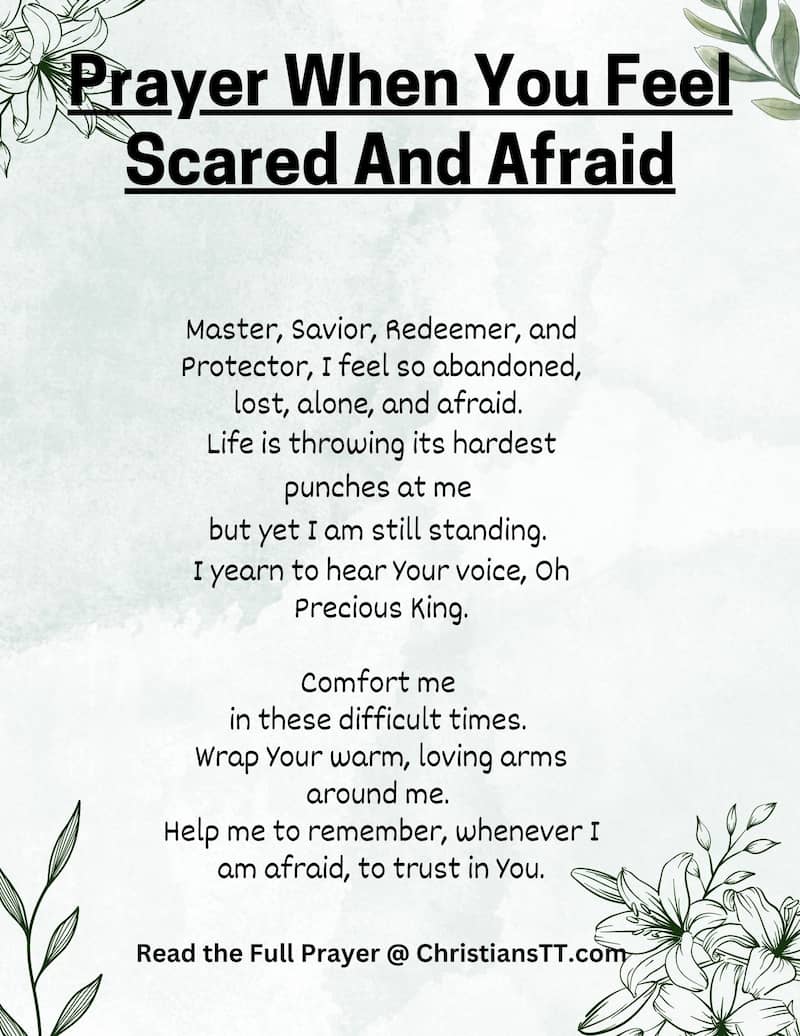 Prayer When You Feel Scared And Afraid