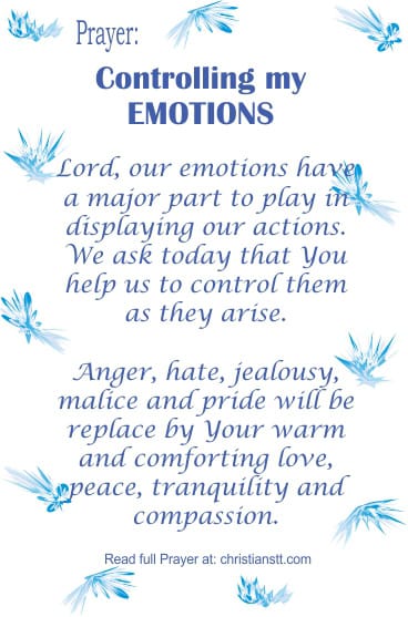 Prayer for Controlling my Emotions