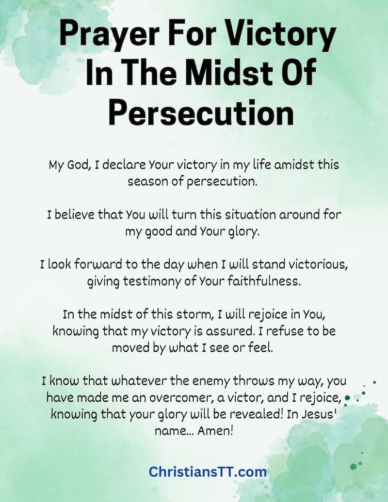 Prayer For Victory In The Midst Of Persecution