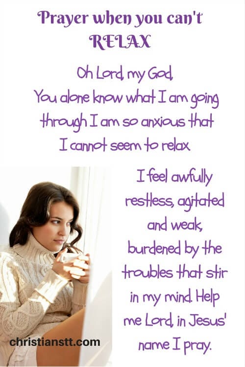 Prayer when I cant' relax