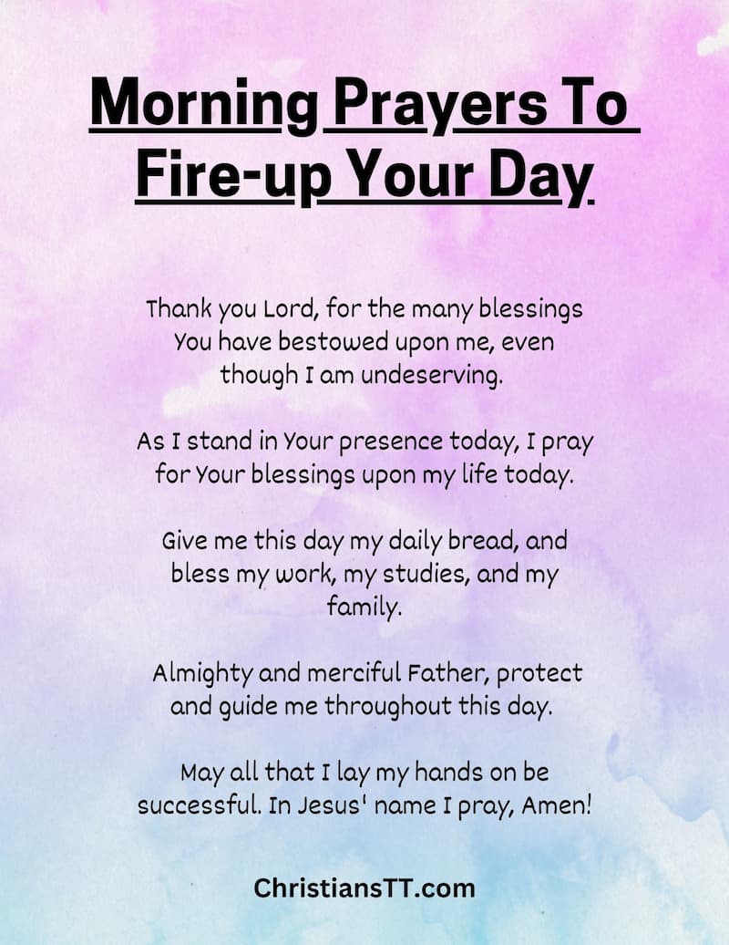 Morning Prayers To
Fire-up Your Day