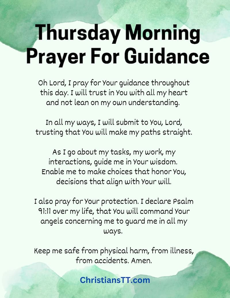 Thursday Morning Prayer For Guidance