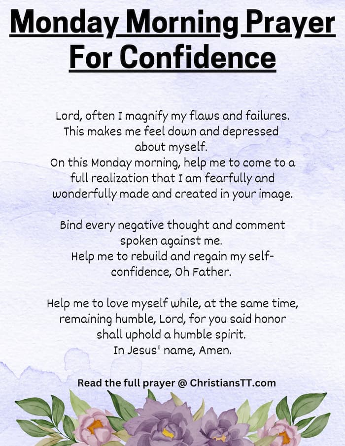 Monday Morning Prayer For Confidence