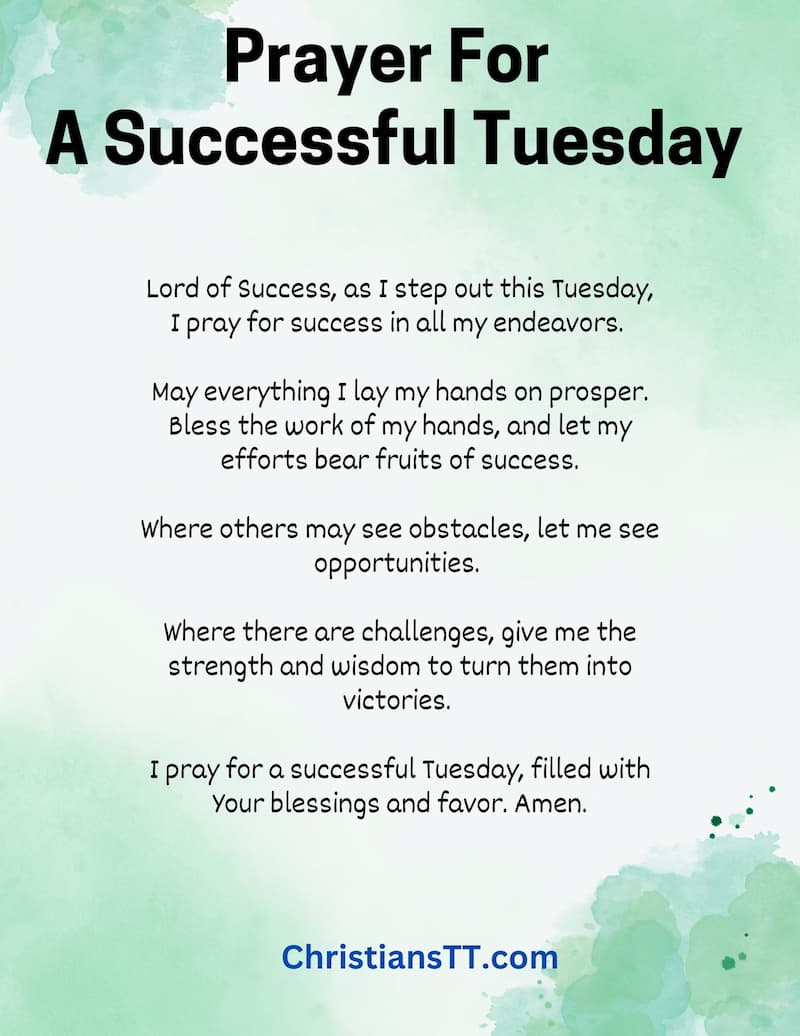 Prayer For
A Successful Tuesday