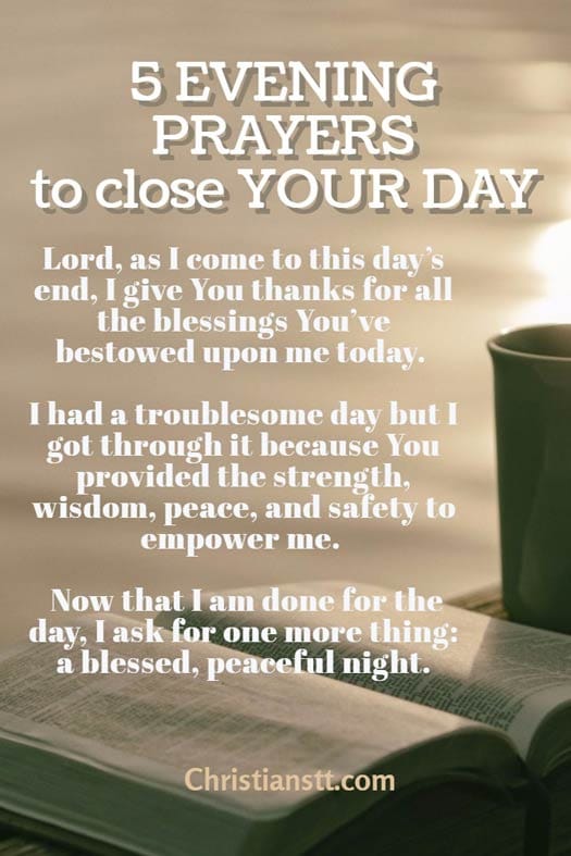 5 Evening Prayers to Close Your Day pin