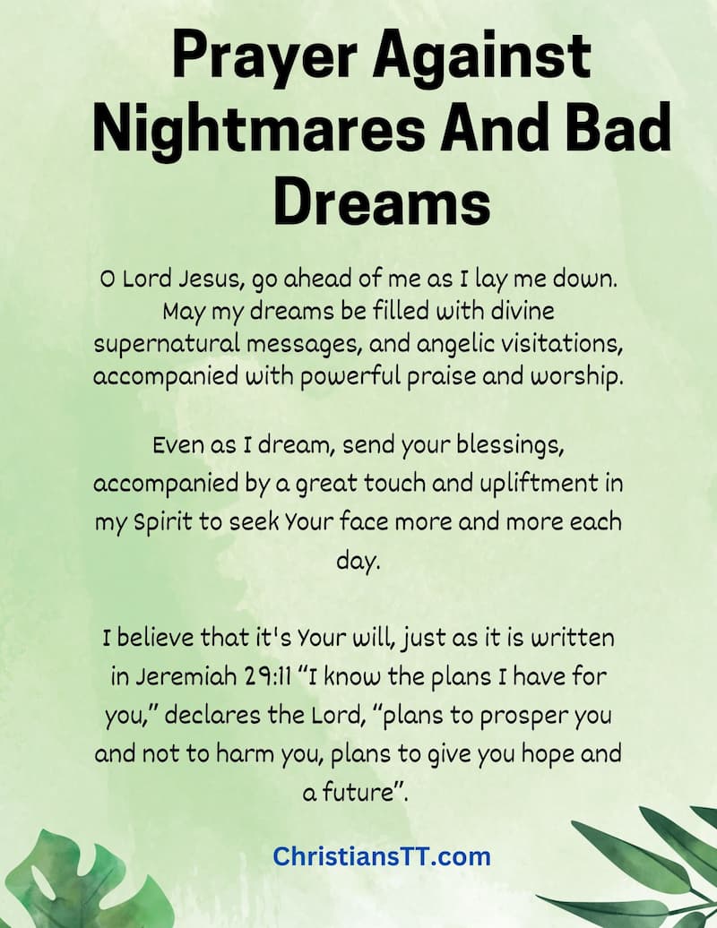 Prayer Against Nightmares And Bad Dreams