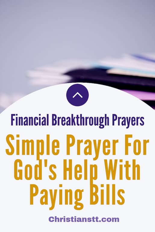 Simple Prayer For God's Help With Paying Bills