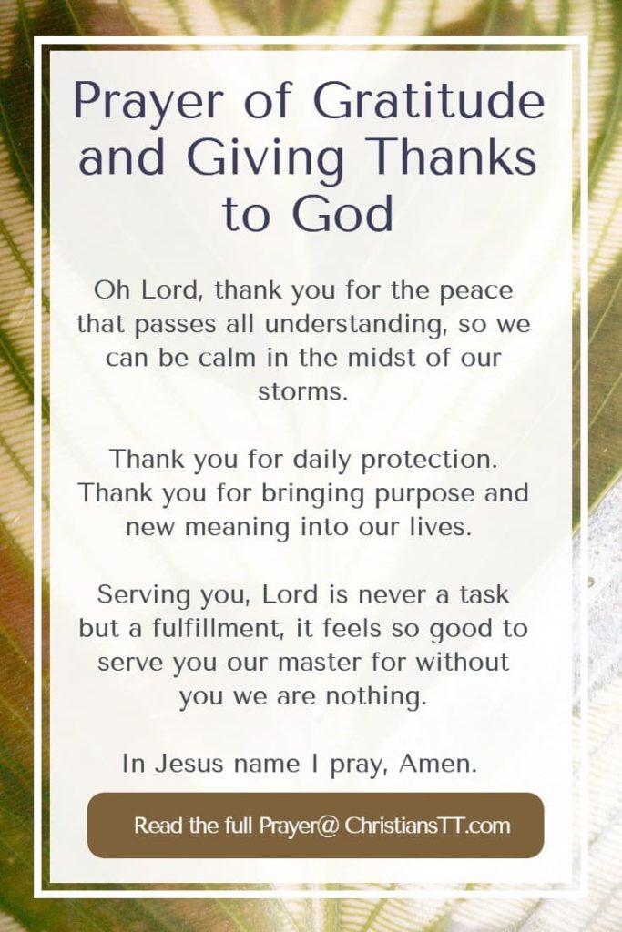 Prayer of Gratitude and Giving Thanks to God