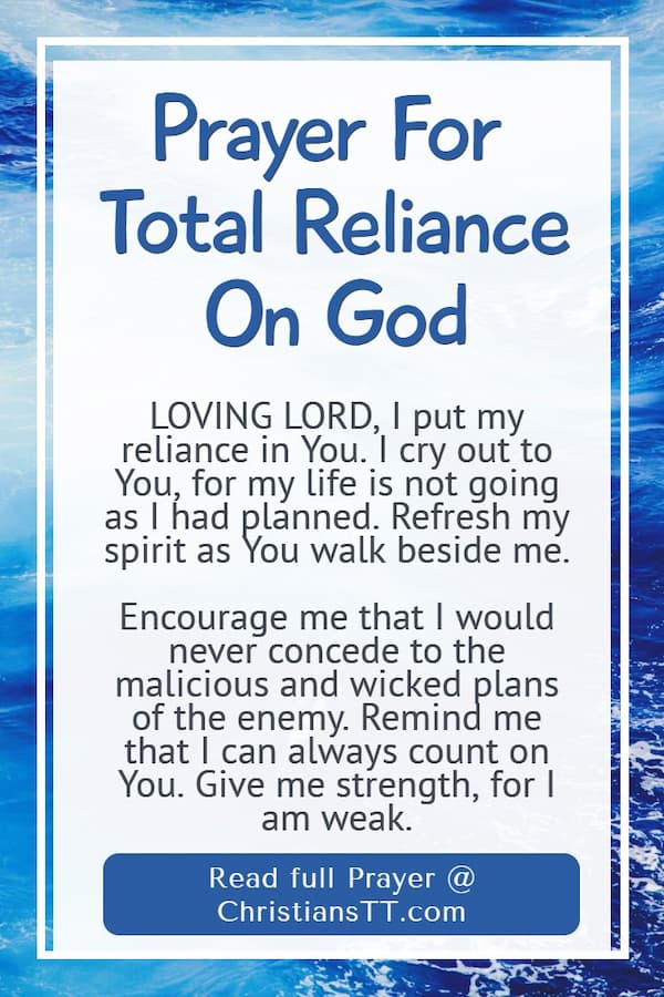 Prayer For Total Reliance On God