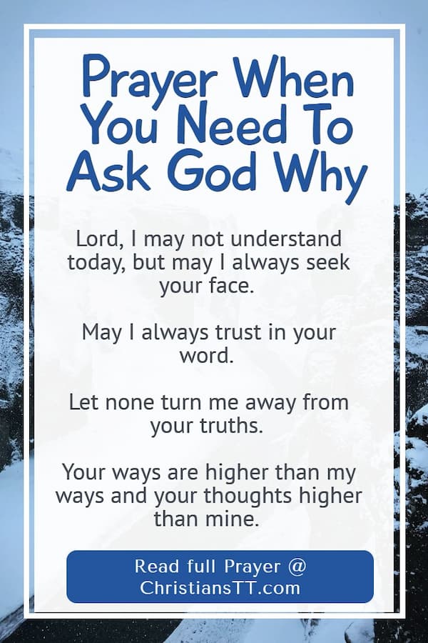 Prayer When You Need To Ask God Why