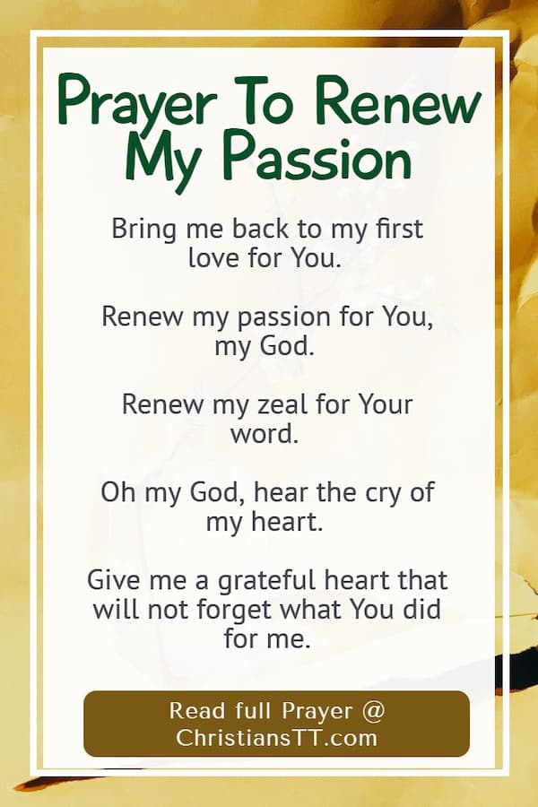 Prayer To Renew My Passion - First Love