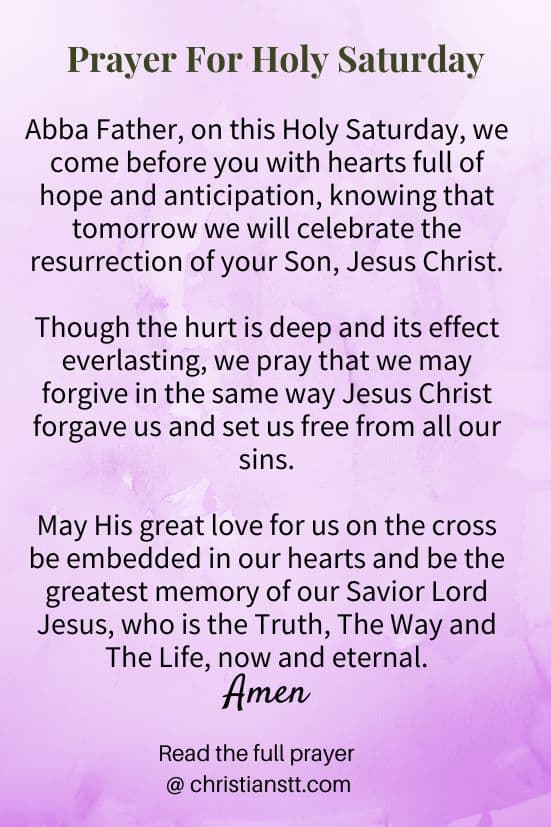 Prayer For Holy Saturday