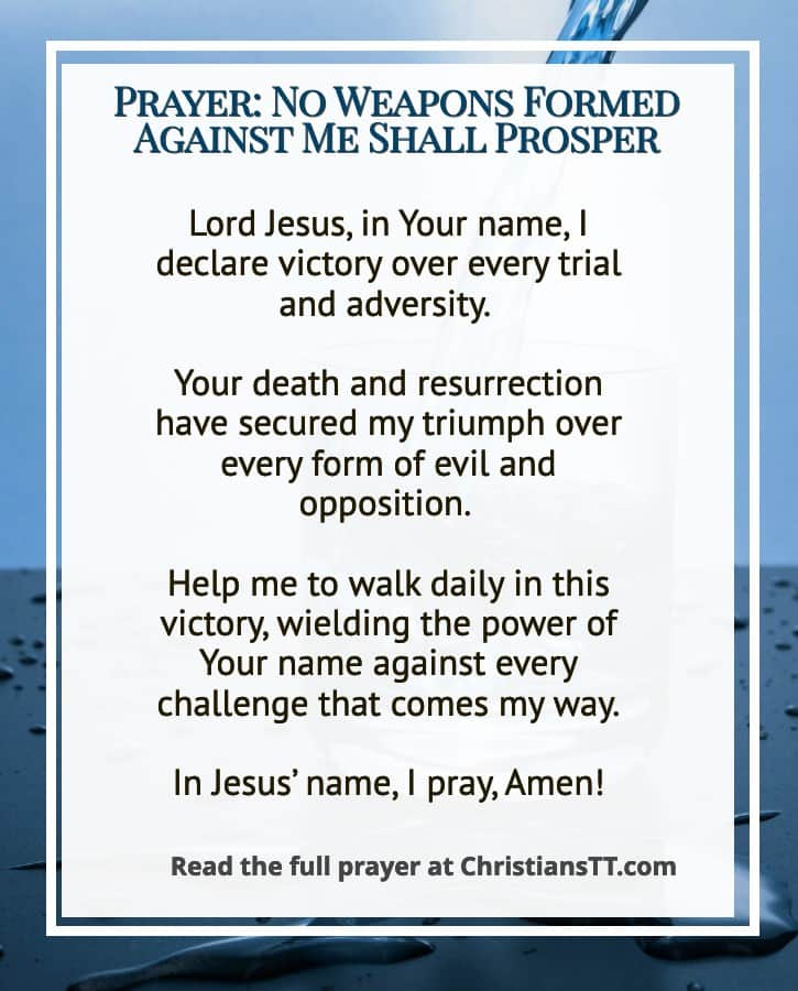 Prayer: No Weapons Formed Against Me Shall Prosper